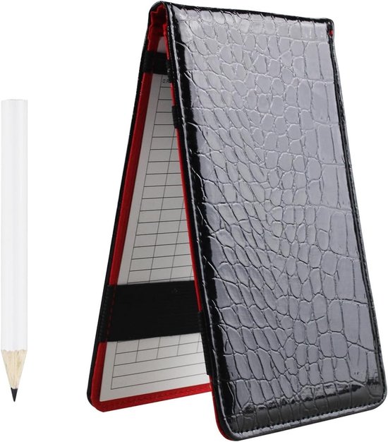 Golf Scorecard Houder voor het Bijhouden van Afstanden en Scores - 2 Stuks Zwart, Ideaal voor Golfers en Training van GOLF