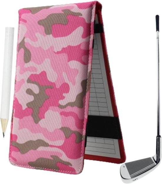 Golf Scorekaarthouder - Golf Clubboek - Golfspel Verbeteren - Met Potlood Inbegrepen - 18x11 cm - Roze van GOLF