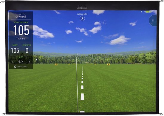 Golf simulator impact screen 10ft x 7ft - wit mat polyester - standaard projectie - ideaal voor thuisgebruik - ShopVlot van GOLF