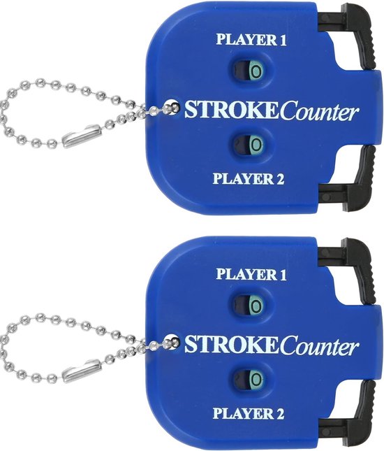 Golf Slagentellers - Scoreteller Klikker - Golf Training - Dubbele Speler Teller - 2 Stuks - Blauw van GOLF
