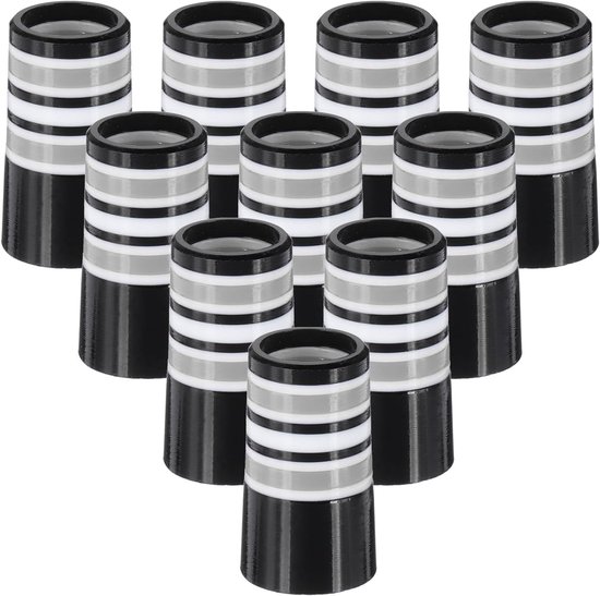 Golf Sleeves 0.370 Inch ID - 10 Pcs Tapered Golf Club Sleeves - Multi-Ring Iron Vein End Rings voor Tapered Point Iron Wedge Shank - Geschikt voor Steel Graphite Shafts - Zilver