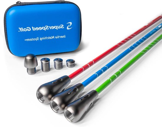 Golf Speed Sticks - Swing Trainer Golf - Snelheid Vergroten - Aerodynamisch Ontwerp - 45 inch - Rood Blauw Groen