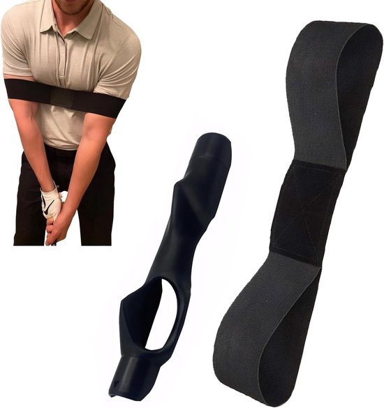 Golf Swing Band - Grip Trainer Set - Golf Swing Verbeteren - Perfecte Handpositie - One Size Fits All - Zwart