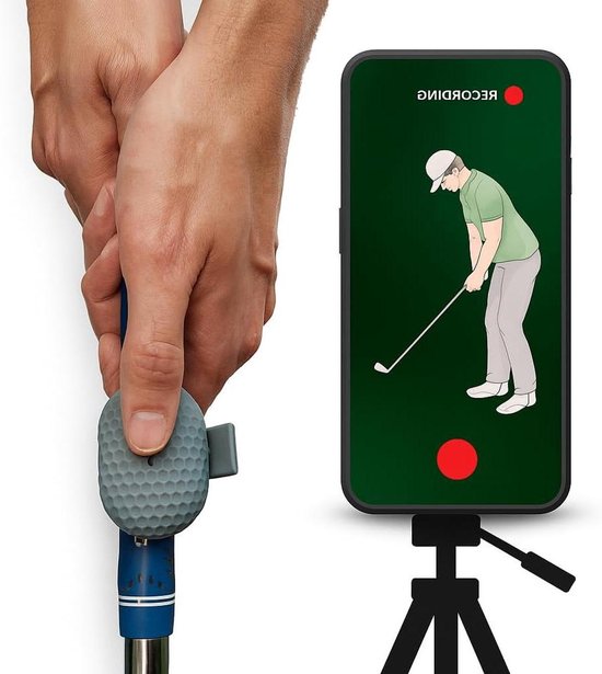 Golf Swing Camera Afstandsbediening - Golf Camera Shutter Swing Opname - Golf Swing Analyseren - Handsfree Opname Vanuit Grip