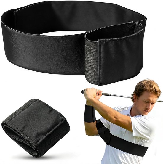 Golf Swing Trainer - Arm Band voor Perfecte Connectie - Houding Corrector - Verbetert Spiergeheugen & Ritme - Universeel - Zwart van Merkloos