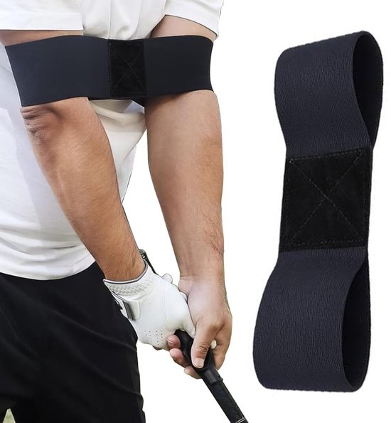 Golf Swing Trainer Band - Armen Correctie Band - Golf Swing Correctie - Houdingstrainer voor Beginners - Spiergeheugen - 32 x 7 cm - Zwart van Merkloos