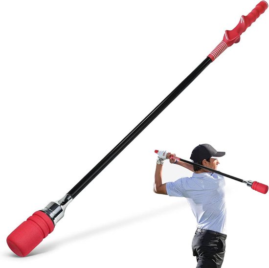 Golf Swing Trainer - Golf Oefen Tool - Golf Swing Verbeteren - Sonora Gids Geluid - 81 cm - Rood