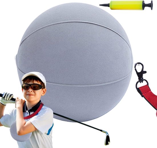 Golf Swing Trainer - Golfbal Trainingshulp - Swing Verbeteren - Verstelbare Pasvorm - Diameter 15 cm - Grijs