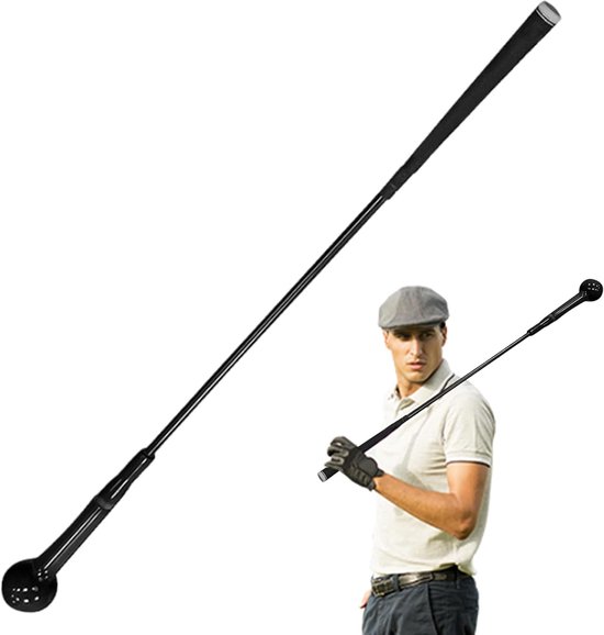 Golf Swing Trainer - Golfhulp Correctie - Swing Verbeteren - Automatische Rebound - 80 cm - Zwart