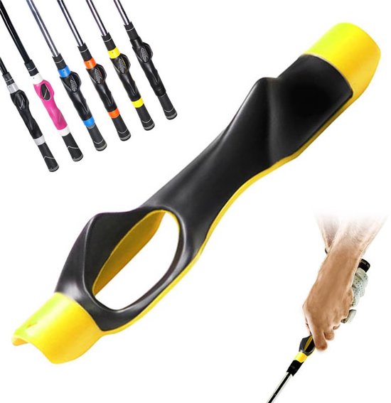 Golf Swing Trainer - Grip Corrector - Golftrainingsmateriaal Voor Betere Handpositie En Swing Stabiliteit - Golf Training Tool Voor Beginners En Intermediate Spelers - Geel van Merkloos
