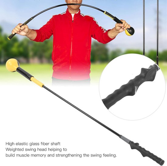 Golf Swing Trainer - Houding Corrector - Golftraining Oefenen - Verstelbare Dubbele Kalibratie - 120 cm - Zwart van GOLF