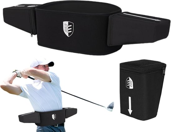 Golf Swing Trainer - Hulp Correctie - Golf Houding Verbeteren - Spiergeheugen Opbouw - 35 x 17 cm - Zwart