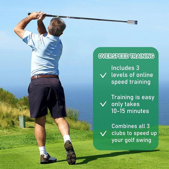 Golf Swing Trainer - Oefenclub Golf - Swing Verbeteren - Verstelbaar Gewicht - 119 cm - Zilver