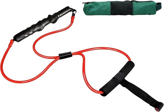 Golf Swing Trainer - Oefentouw Golf - Swing Verbeteren - Natuurlijk Rubber - 32 x 7 x 6 cm - Rood