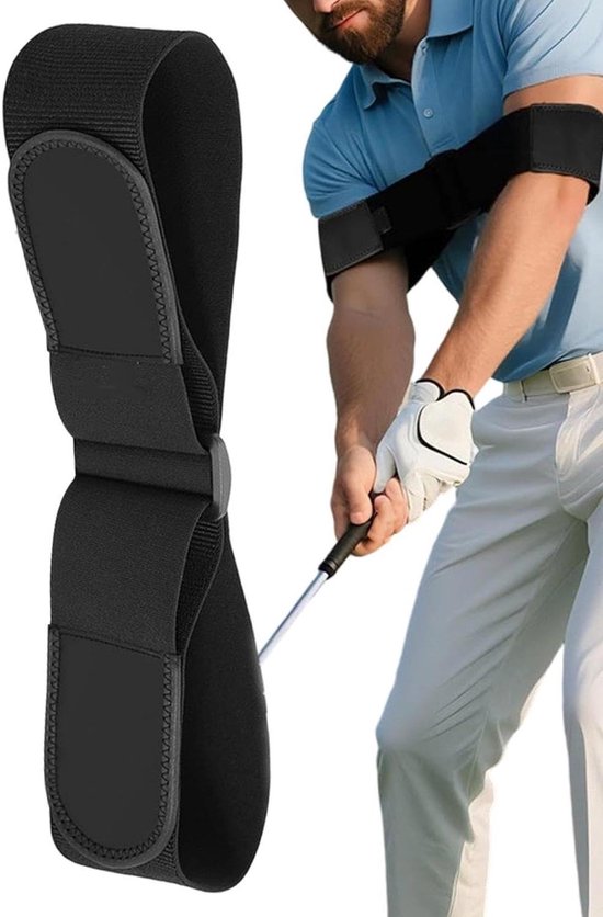 Golf Swing Trainer - Pols Correctie - Verbeteren Techniek - Draagbaar Elastisch - 16 cm Lengte - Zwart