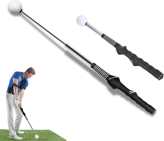 Golf Swing Trainer - Retractable Swing Training Aid van Metaal voor Links- en Rechtshandige Spelers, Perfect als Warm-Up en Cadeau voor Mannen en Vrouwen