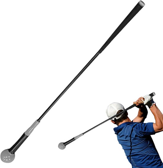 Golf Swing Trainer - Ritme Flexibiliteitstrainer - Golfvaardigheid Verbeteren - Automatische Terugslag - 75 centimeter - Grijs