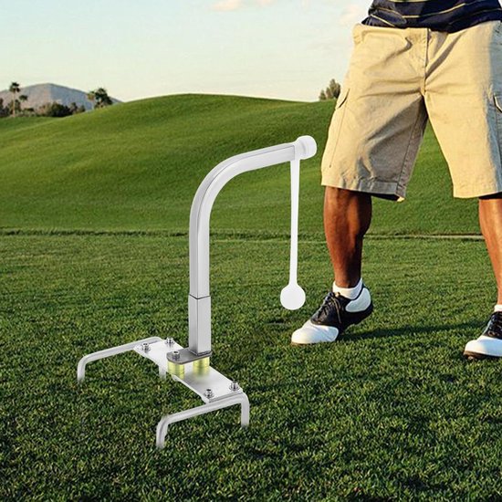 Golf Swing Trainer - Slagoefeningen Set - Golf Techniek Verbeteren - Automatische Bal Retour - Verstelbare Hoogte - Zwart