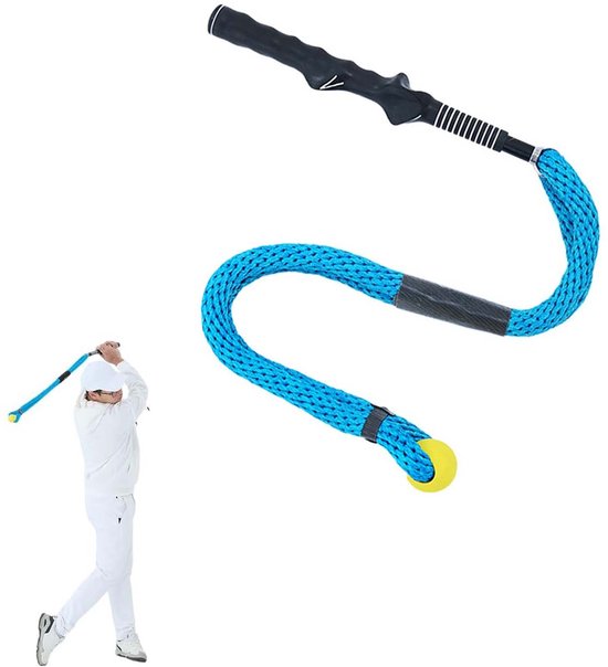 Golf Swing Trainer Touw Met Bal – Professioneel Hulpmiddel Voor Snelheid, Ritme, Flexibiliteit En Kracht – Geschikt Voor Alle Niveaus – Opwarm- En Oefenapparaat - Blauw A