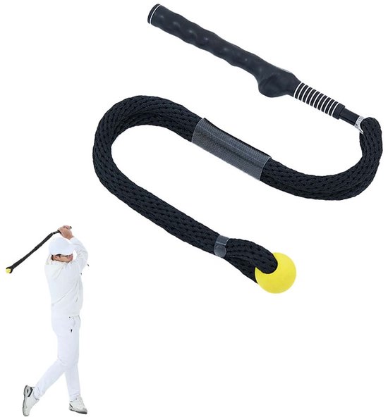 Golf Swing Trainer Touw Met Bal – Professioneel Hulpmiddel Voor Snelheid, Ritme, Flexibiliteit En Kracht – Geschikt Voor Alle Niveaus – Opwarm- En Oefenapparaat - Zwart A