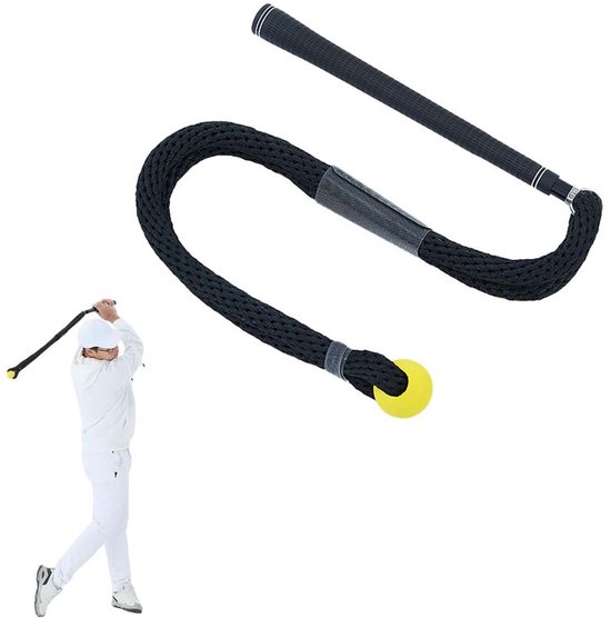 Golf Swing Trainer Touw Met Bal – Professioneel Hulpmiddel Voor Snelheid, Ritme, Flexibiliteit En Kracht – Geschikt Voor Alle Niveaus – Opwarm- En Oefenapparaat - Zwart B
