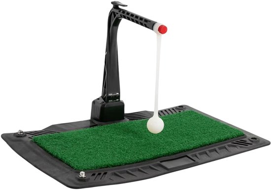 Golf Swing Trainer – Voor het verbeteren van je golfswing binnen en buiten – verstelbare hoogte en oefenmat voor trainingsdoeleinden – 90,0 × 60,0 × 5,0 cm – zwart, groen en oranje – kunststof en rubber