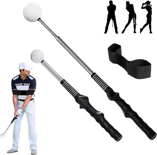 Golf Swing Trainer - Zwaaihulp Golf - Swing Verbeteren - Telescopisch Verstelbaar - 39-66 cm - Zwart van GOLF