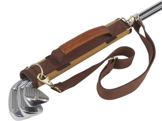 Golf Tas - Clubhouder - Oefenen Golf - Lichtgewicht Canvas - Max 5 Clubs - Vintage Bruin