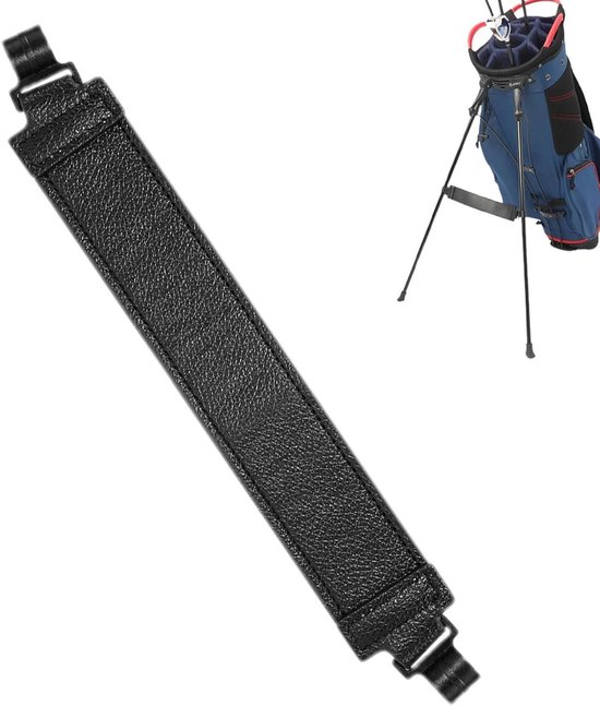 Golf Tas Poten - Golf Stand Onderdeel - Golftas Stabiliseren - PU Leer - 27 x 3.8 cm - Zwart
