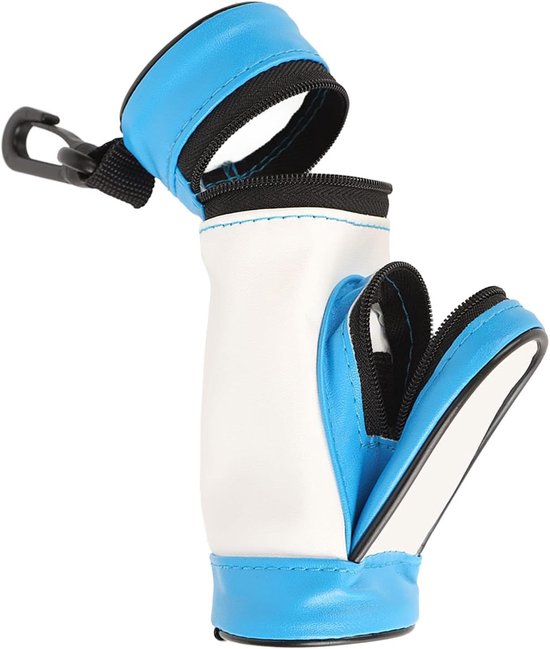 Golf Tee Houder - Golfbal Tote Bag - Pennen Etui - Golf Gifts Accessoires - Blauwe Golfbal Houder - Sleutelhanger - Riemclip van ProActive Sports