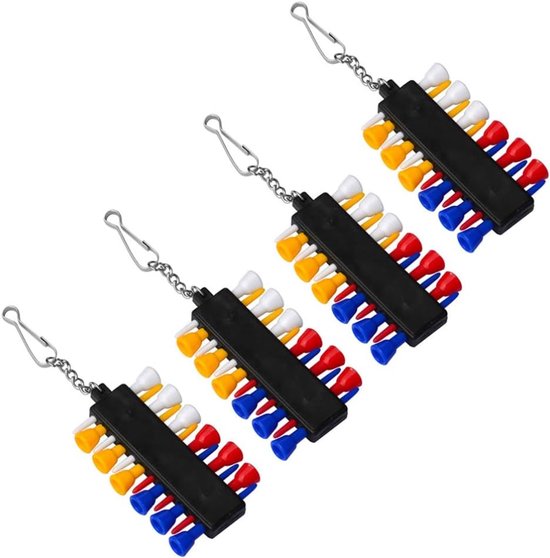 Golf Tee Houders - Tee Dragers - Golf Training - Lichtgewicht Ontwerp - 4 Sets - Veelkleurig