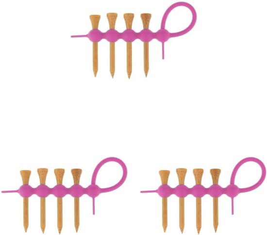 Golf Tee Houders - Tee Set - Golf Training - Handige Clips - 3 Stuks - Roze