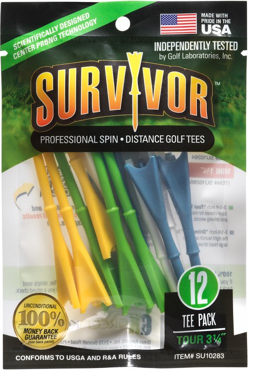 Golf Tee Survivor Tour 3 1/4 inch van Merkloos
