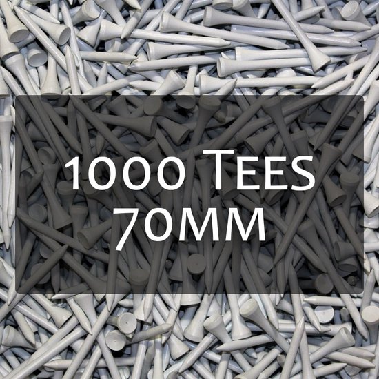 Golf tees 70 mm 1000 stuks Hout Wit van Longridge