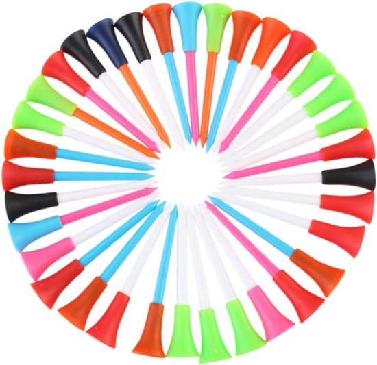 Golf Tees - Ballhouders - Sporten Buiten - Rubberen Demping - 100 Stuks - Mix van Kleuren