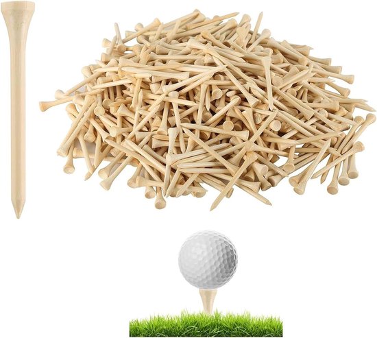 Golf Tees - Bamboe Tees - Golfen - 7x Sterker - 1000 Stuks - Natuurlijk