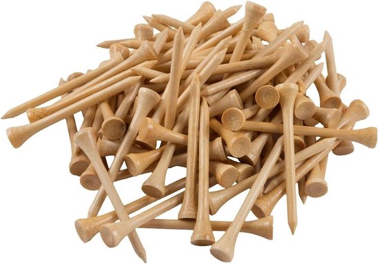 Golf Tees - Bamboe Tees - Golfen op de baan - Sterk en biologisch afbreekbaar - 70mm 30 stuks van Merkloos