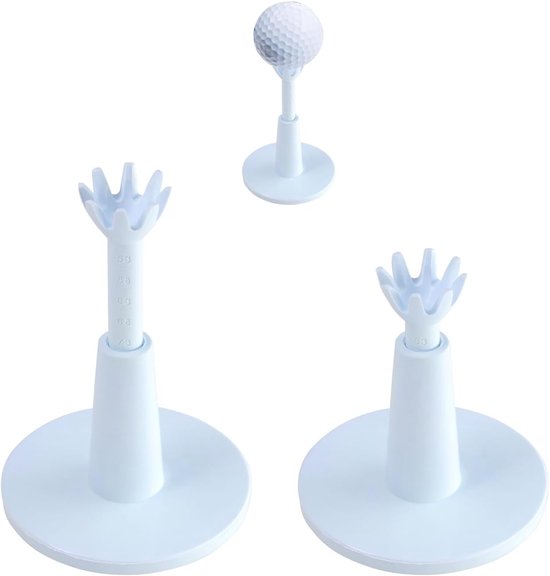 Golf tees-golf accessoires-3-delige golftee-set - Verstelbare hoogte, herbruikbare rubberen golftees - Driving range en simulatiematten - Wintertraining - Accessoires voor sportrekken - Wit - 7,8 x 5,3 cm van GOLF