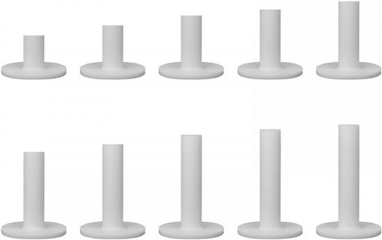 Golf Tees - Golfbalhouders - Golftraining Oefenen - Duurzaam Rubber Materiaal - 10 Stuks - Wit