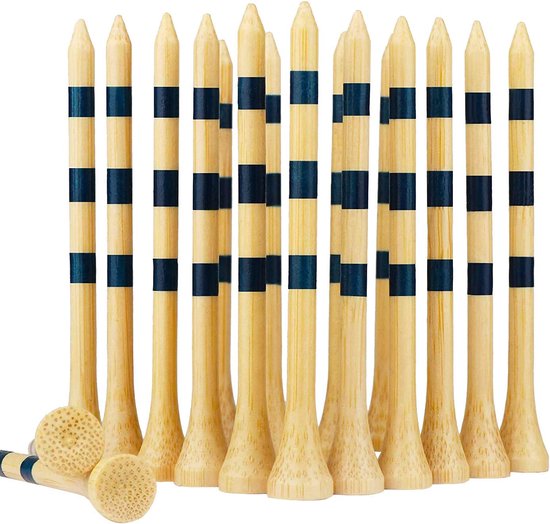 Golf Tees Hout - Bamboe Golfthee - Geel - Duurzaam en Milieuvriendelijk van Merkloos