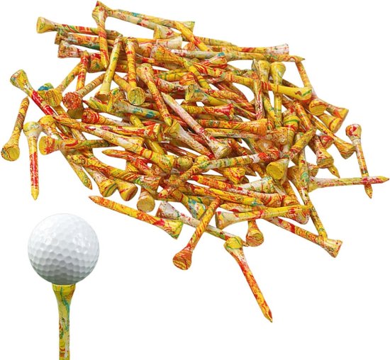 Golf Tees Hout - Golf Ballen Ondersteuning - Golf Swing - Robuust Ontwerp - 54 mm - Kleurrijk
