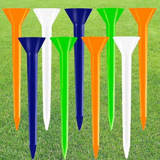 Golf Tees Plastic - Golf Tees Set - Golf Oefenen - Onbreekbaar Polymere Mengsel - 70mm 83mm - Gemengde Kleuren van GOLF