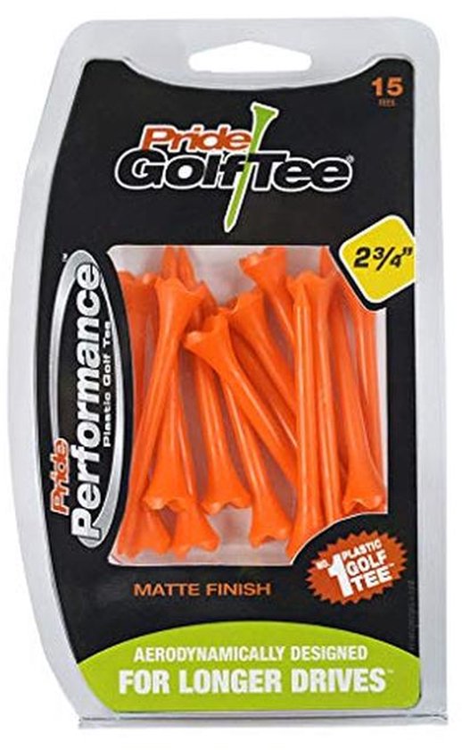 Golf Tees - Plastic Tees - Golfen Verbeteren - Lage Weerstand Kop - 2 3/4 Inch - Oranje
