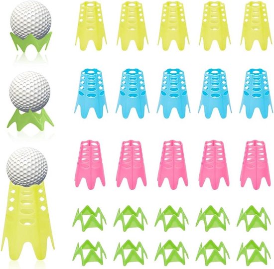 Golf Tees Set - Plastic Tees - Golf Oefenen - Verschillende Hoogtes - 25 Stuks - Kleurrijk