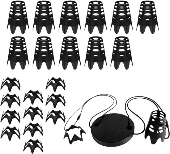 Golf Tees Set - Trainings Gadgets - Golf Vaardigheid Oefenen - Duurzaam ABS Materiaal - 12 Hoge 12 Lage - Zwart