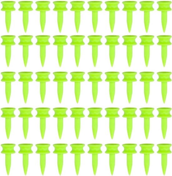 Golf Tees Set van 50 stuks, Onbreekbaar Groen Kasteel Tees voor Golf Praktijk, Duurzame 1 Inch Tees.