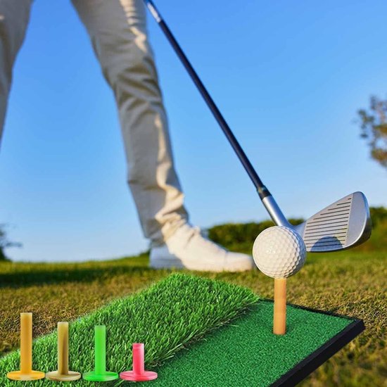 Golf Tees Set van 6 Stuks - Rubber Top Holder voor Driving Range, Thuis en Kantoor - Multicolor en Ideaal voor Oefening