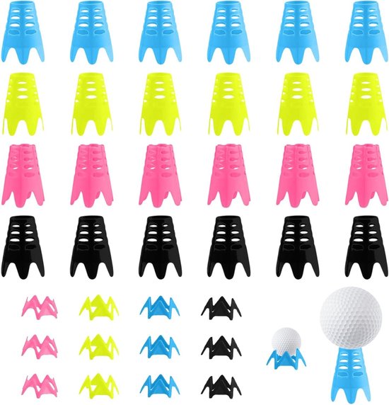Golf Tees - Simulator Tees - Golf Training - Herbruikbaar Ontwerp - 36 Stuks - 4 Kleuren