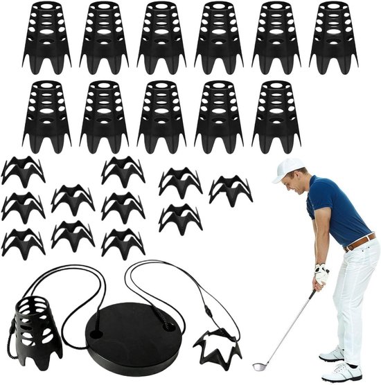 Golf Tees - Trainings Set - Golf Vaardigheden Verbeteren - Stabiele Bal Hoogte - 1 Set - Zwart