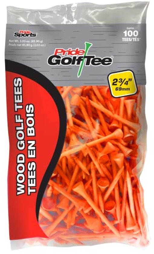 Golf Tees voor Volwassenen - 100 Stuks Citrus Oranje van Merkloos